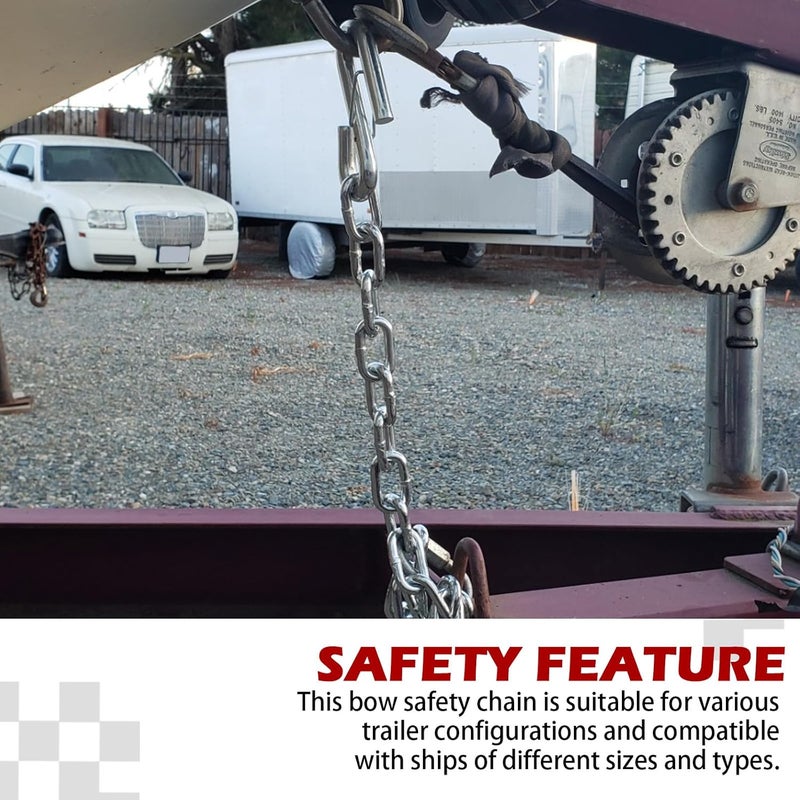 Verplexter 15-Inch Towing Safety Chain - Tie Down Trailer Safety Chains with Hooks Boat Safety Kit - Image 5